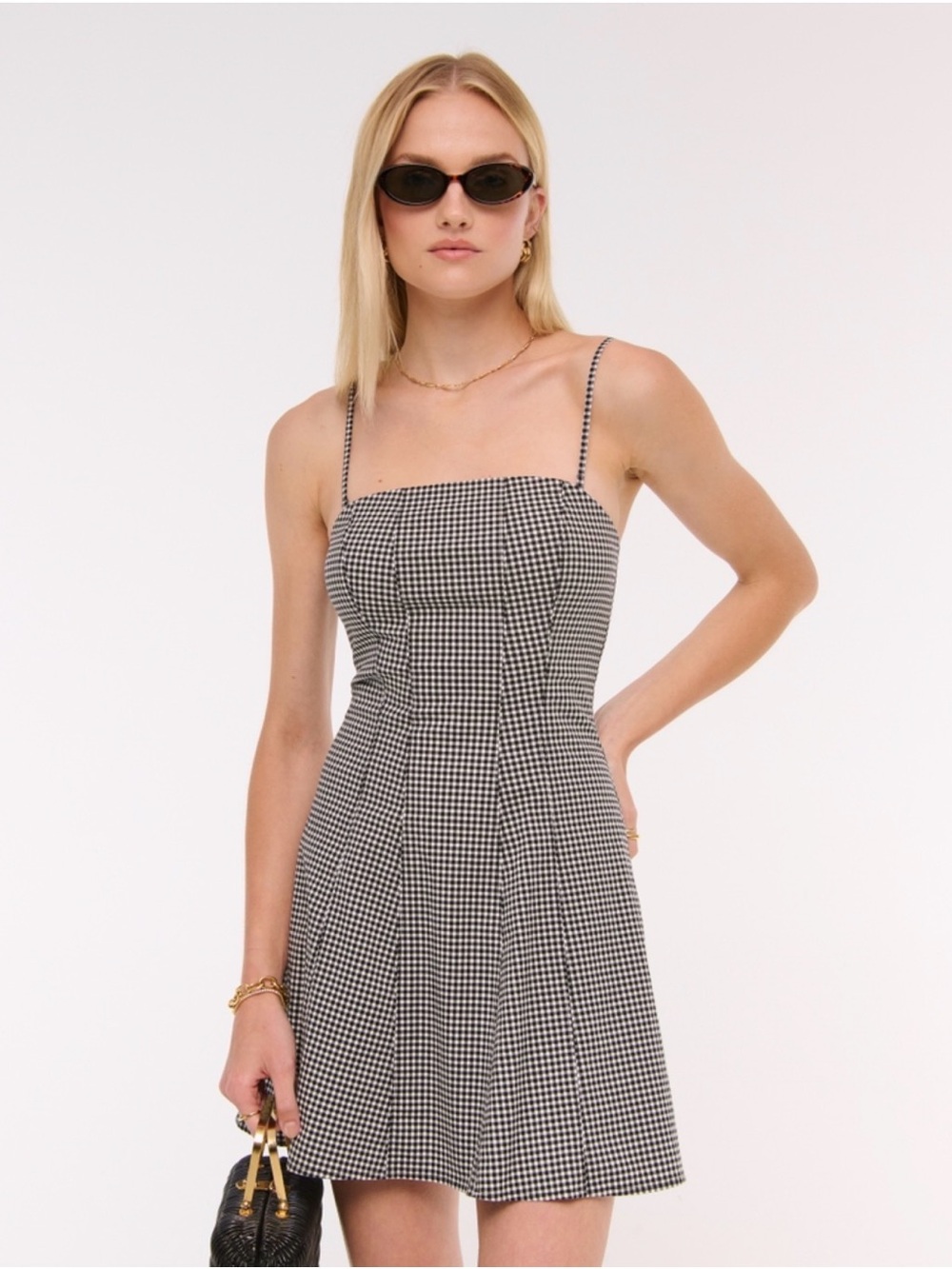 Abercrombie & Fitch Black and White Mila Strapless Mini Dress Medium NWT